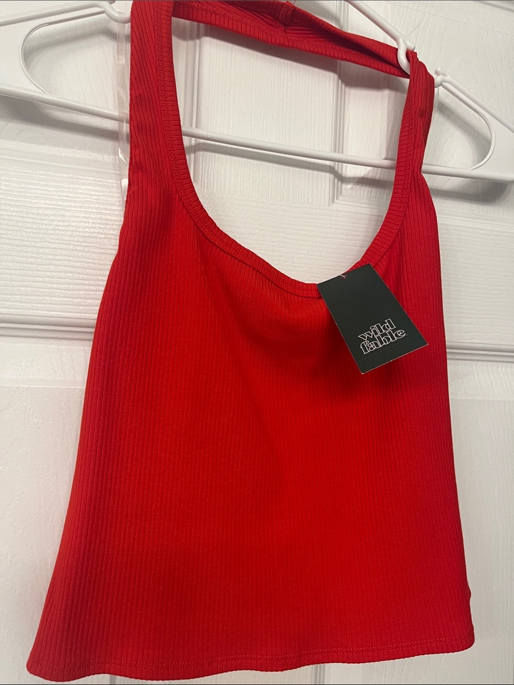 Wild Fable Red Ribbed Halter Neck Crop Top - Picture 5 of 5